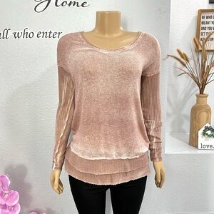 M. Fredric Womens Pullover Sweater Top Size S Small Tie Die Brown Oversized